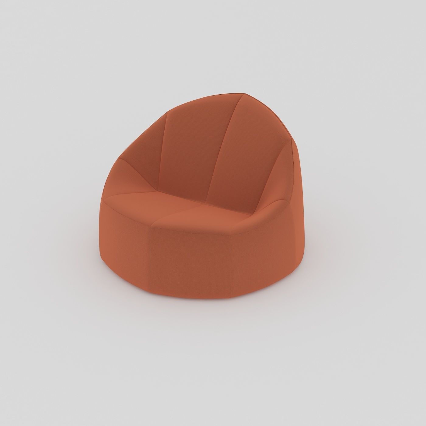ARMCHAIR lounge chair in orange 3D model_2