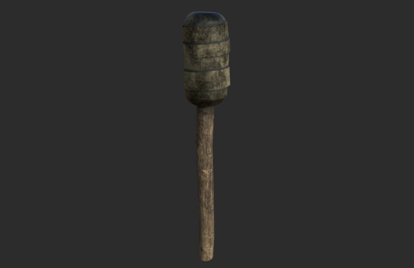 Medieval Torch Low-poly 3D model_3