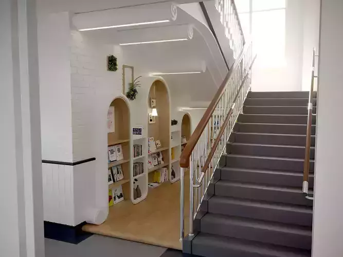 Stairs Corner Reading Corner Children Reading Area Kindergarten