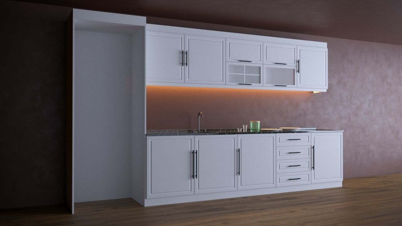 Kitchen and Wardrobe Creation 3D model_2