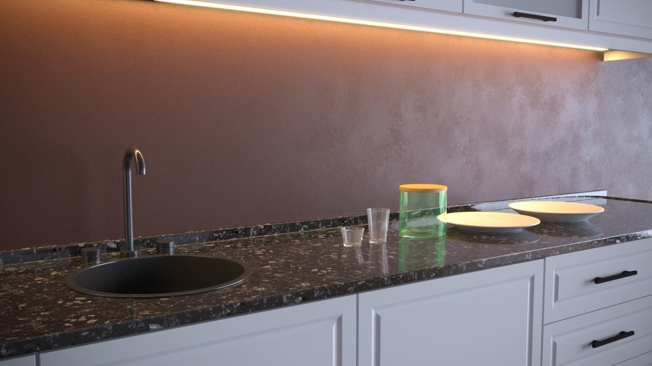 Kitchen and Wardrobe Creation 3D model_3