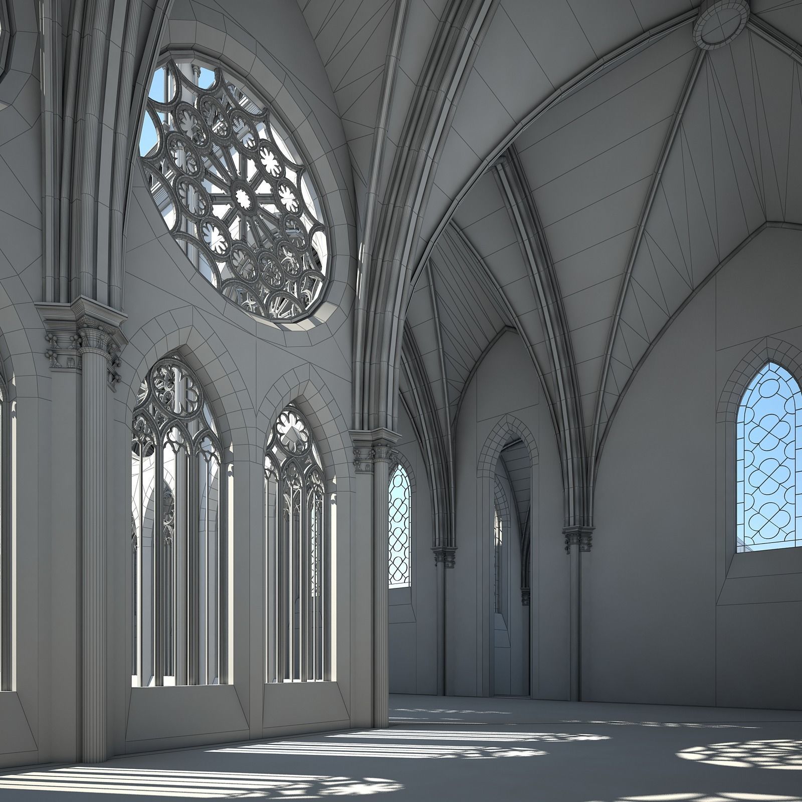 Courtyard of a Gothic Temple 3D model_41