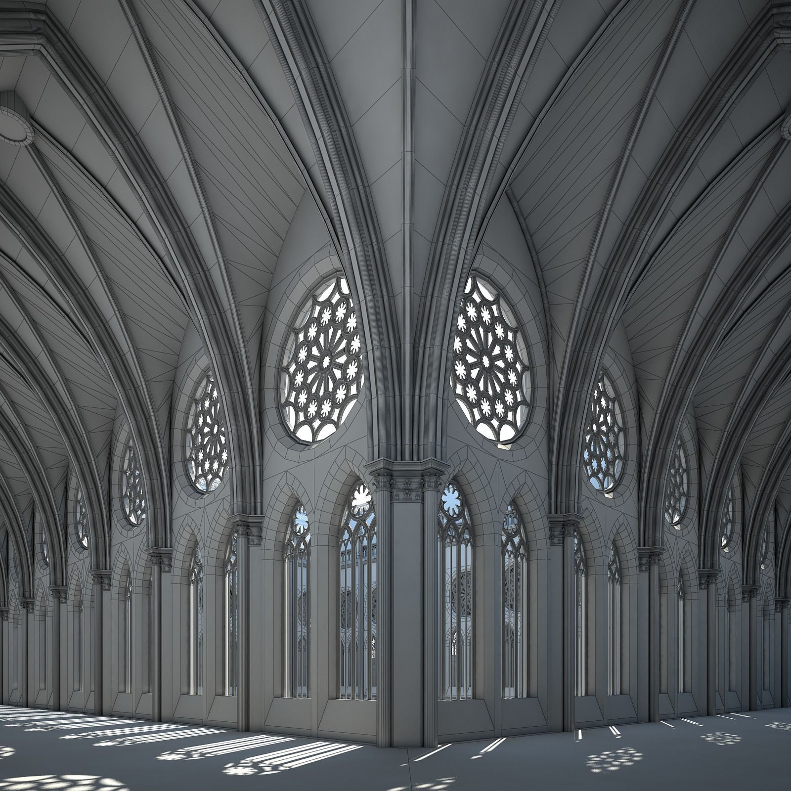 Courtyard of a Gothic Temple 3D model_40