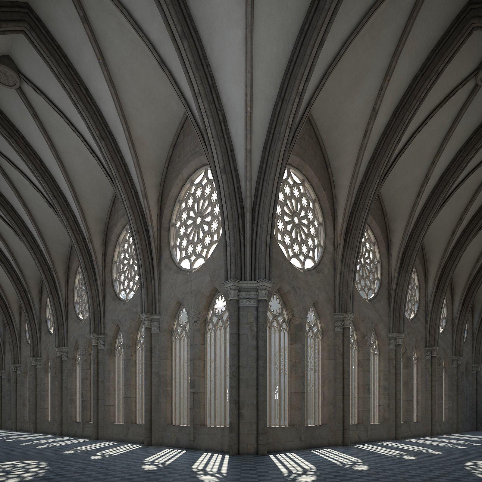 Courtyard of a Gothic Temple 3D model_18