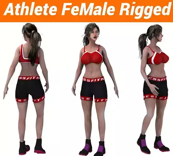 Athlete Female Rigged Character 