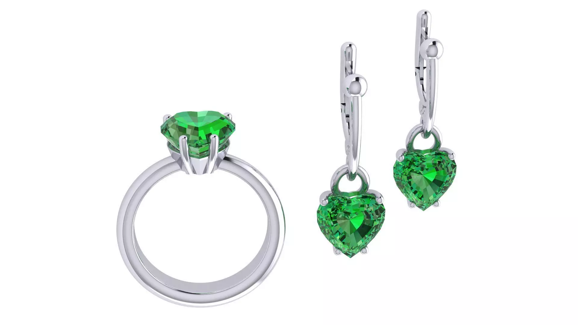 Ring boutique Heart set 3D print model