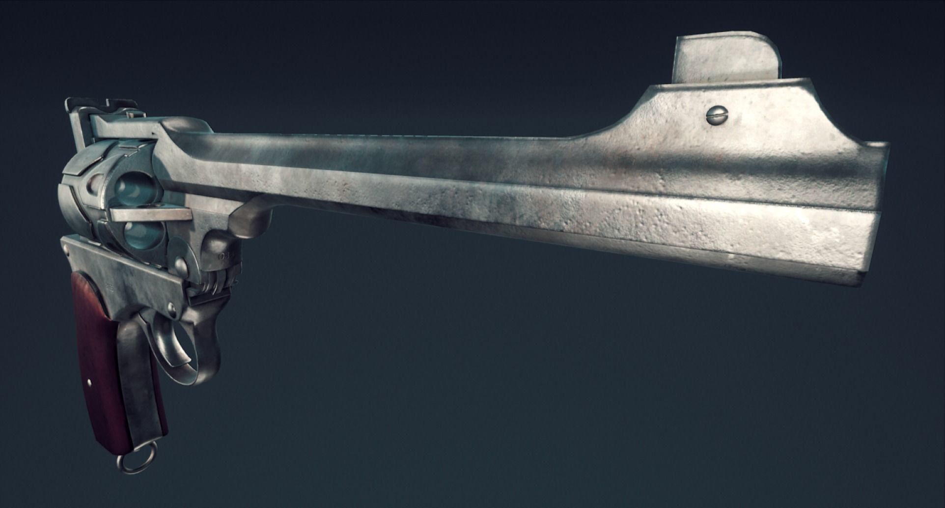 Webley Fosbery Automatic Revolver Low-poly 3D model_20