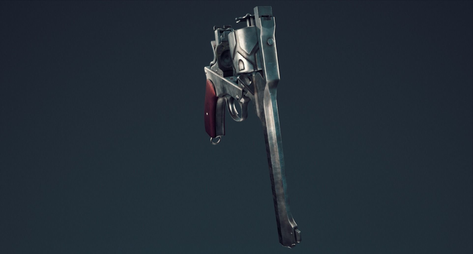 Webley Fosbery Automatic Revolver Low-poly 3D model_36