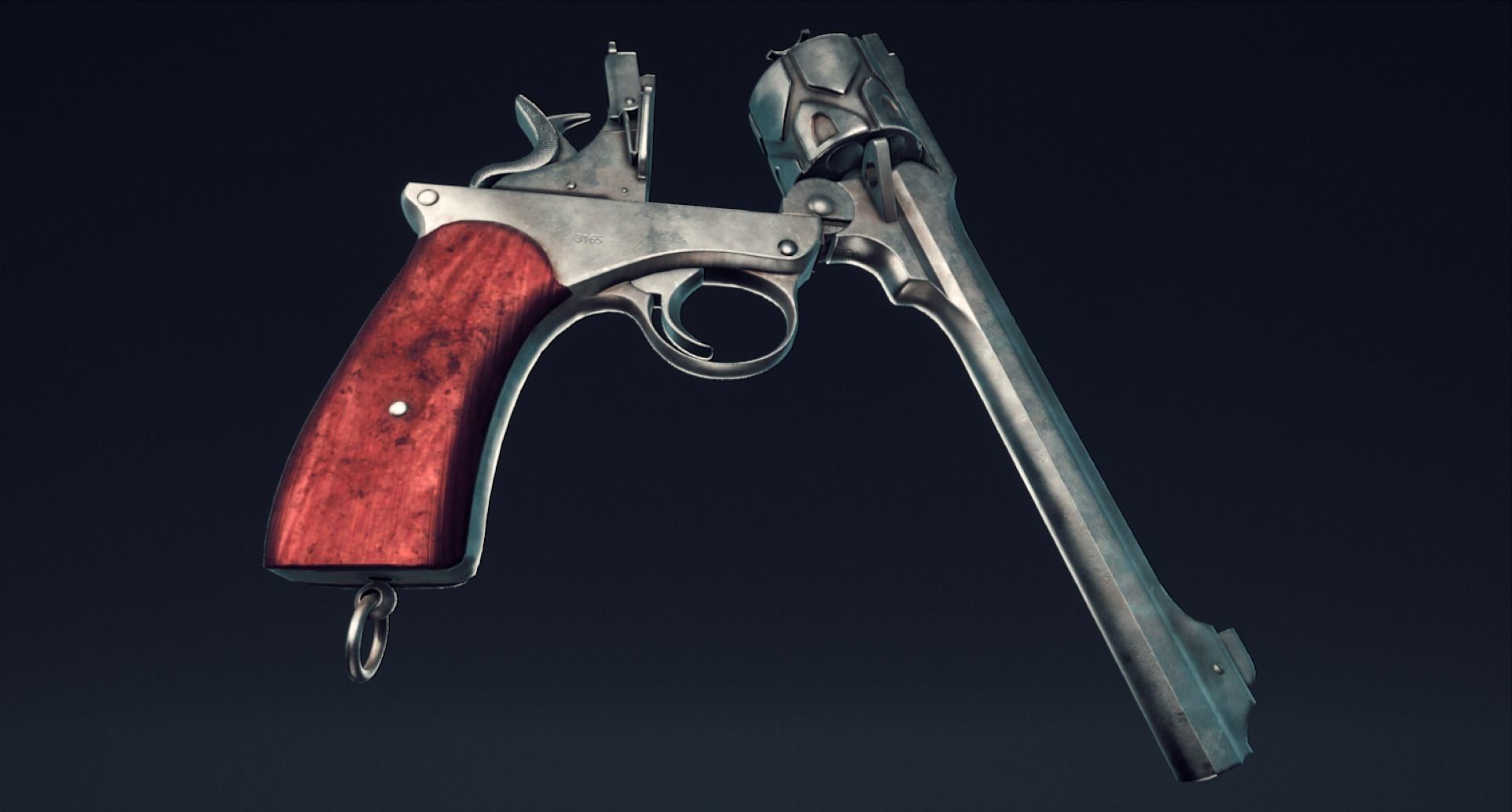 Webley Fosbery Automatic Revolver Low-poly 3D model_32