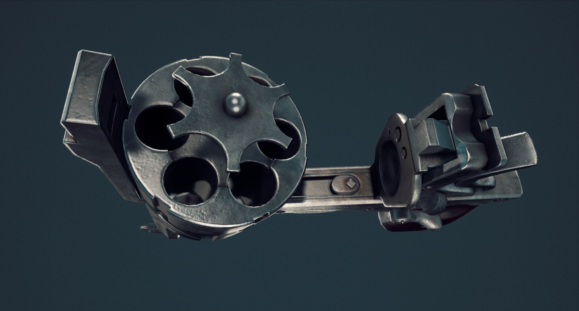 Webley Fosbery Automatic Revolver Low-poly 3D model_30