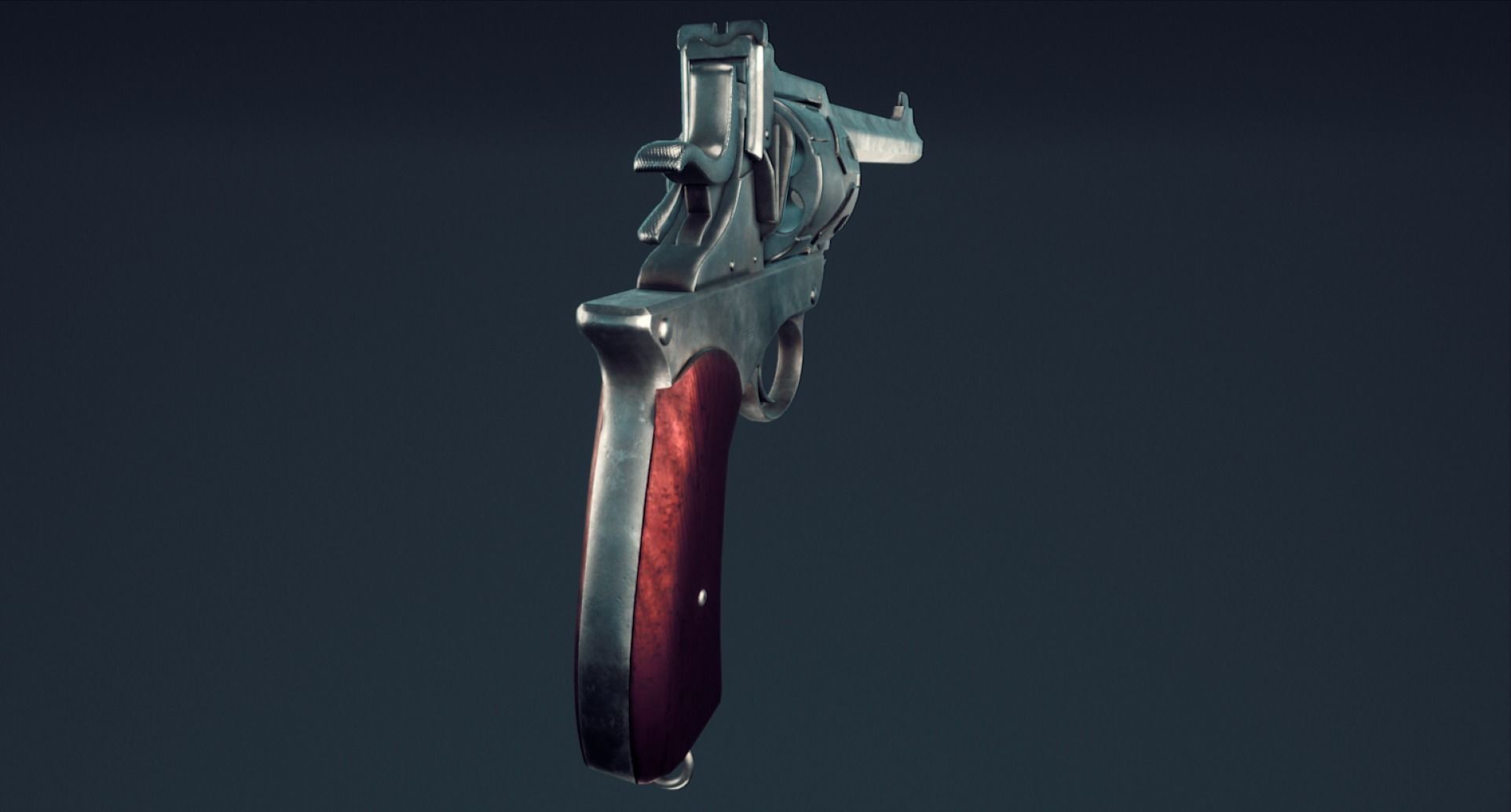 Webley Fosbery Automatic Revolver Low-poly 3D model_19