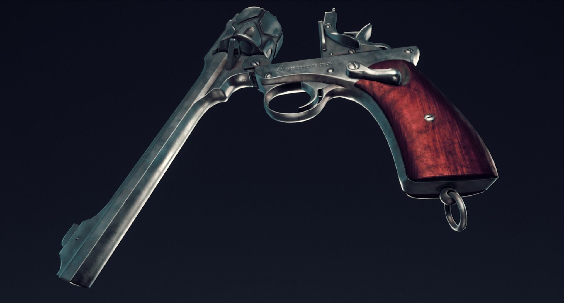 Webley Fosbery Automatic Revolver Low-poly 3D model_23
