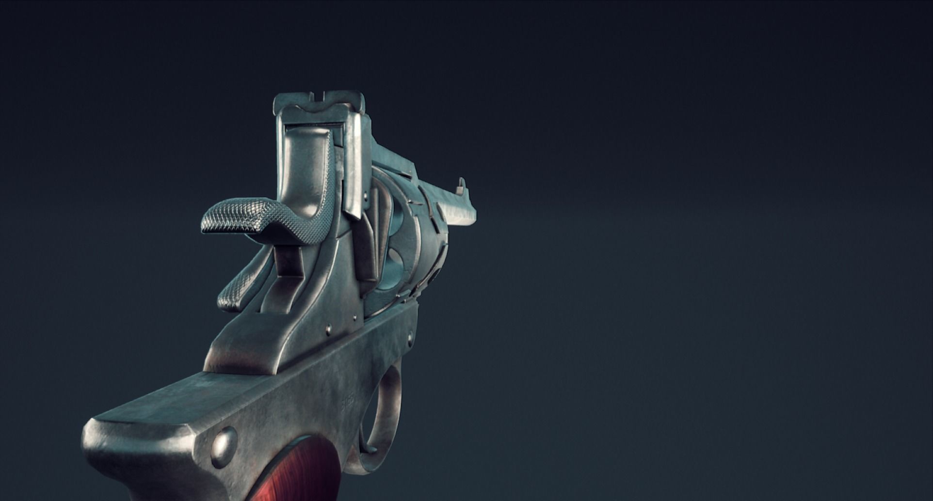 Webley Fosbery Automatic Revolver Low-poly 3D model_18