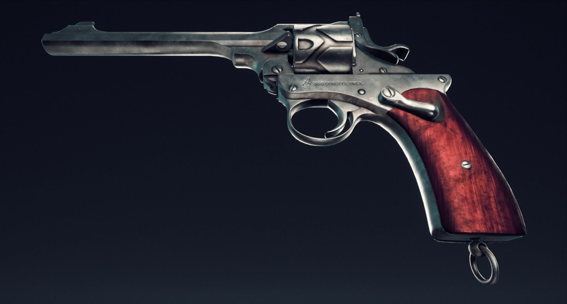 Webley Fosbery Automatic Revolver Low-poly 3D model_6