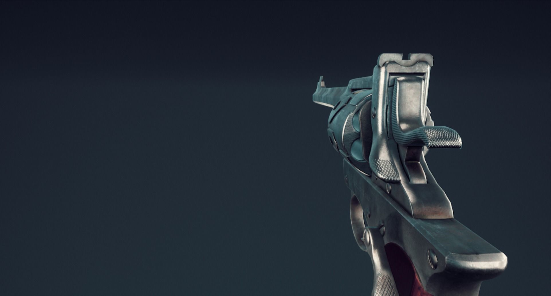 Webley Fosbery Automatic Revolver Low-poly 3D model_10