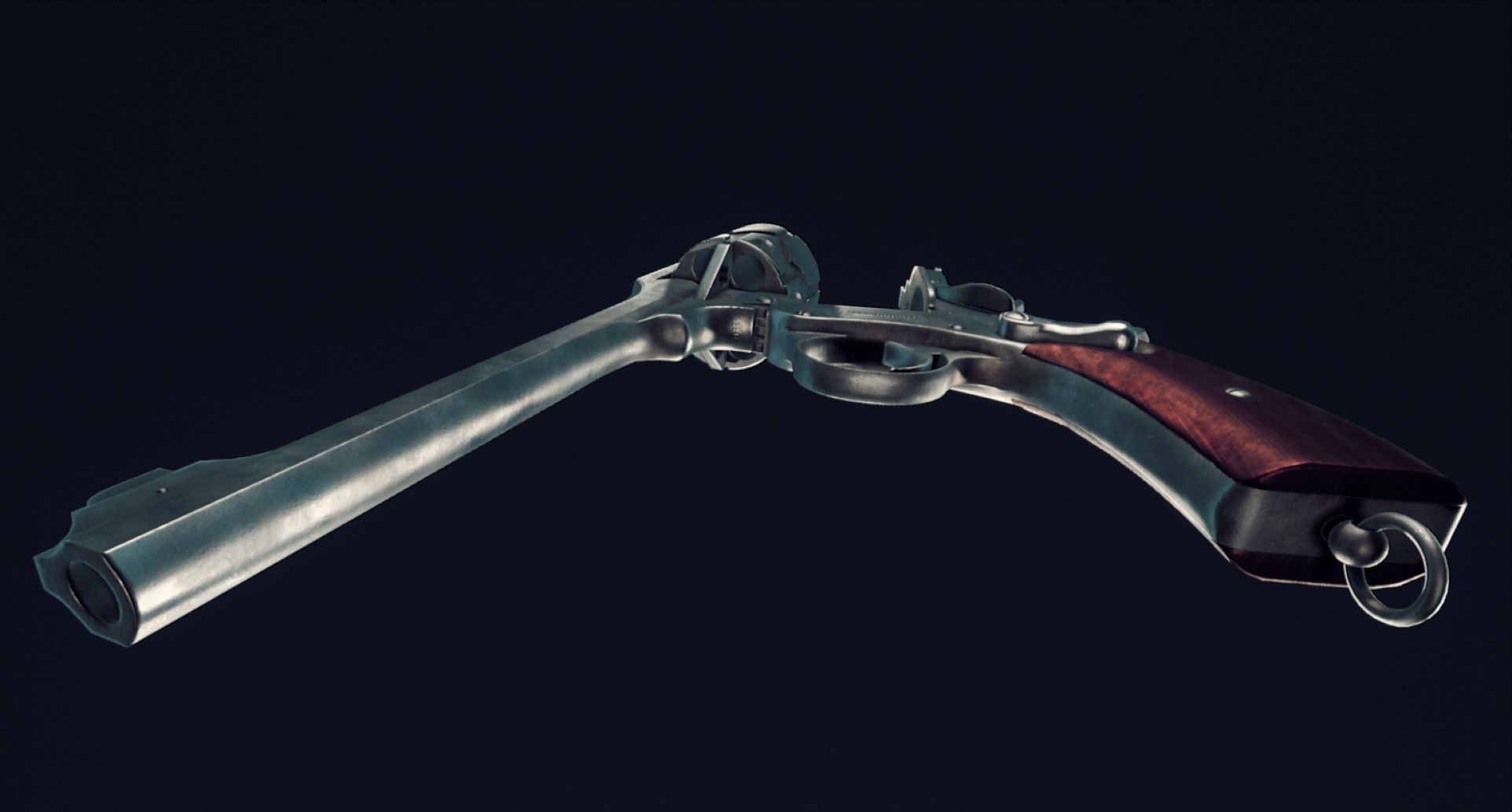 Webley Fosbery Automatic Revolver Low-poly 3D model_24