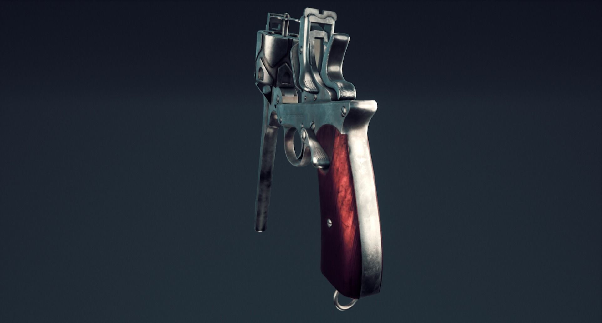 Webley Fosbery Automatic Revolver Low-poly 3D model_26