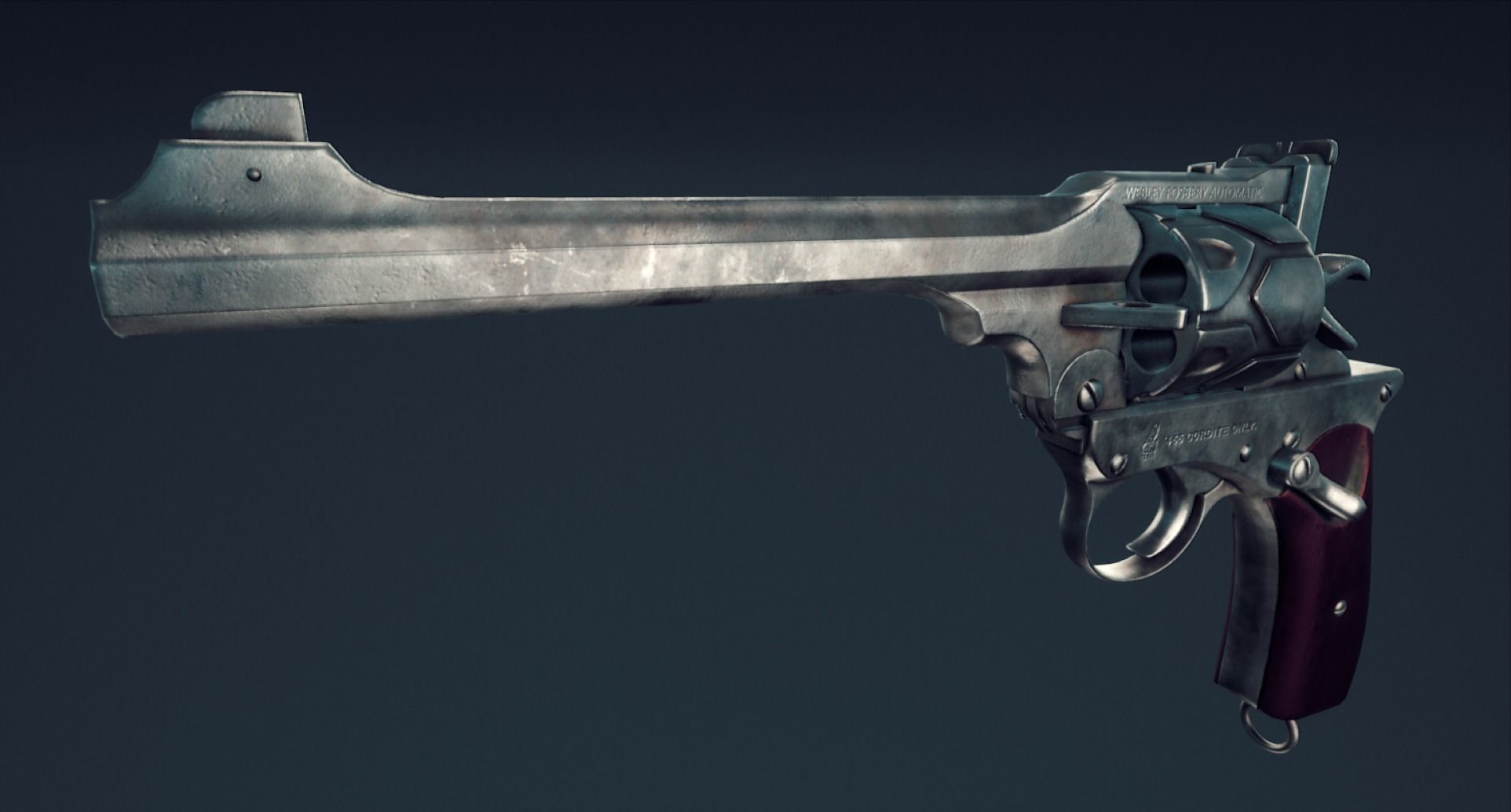 Webley Fosbery Automatic Revolver Low-poly 3D model_11