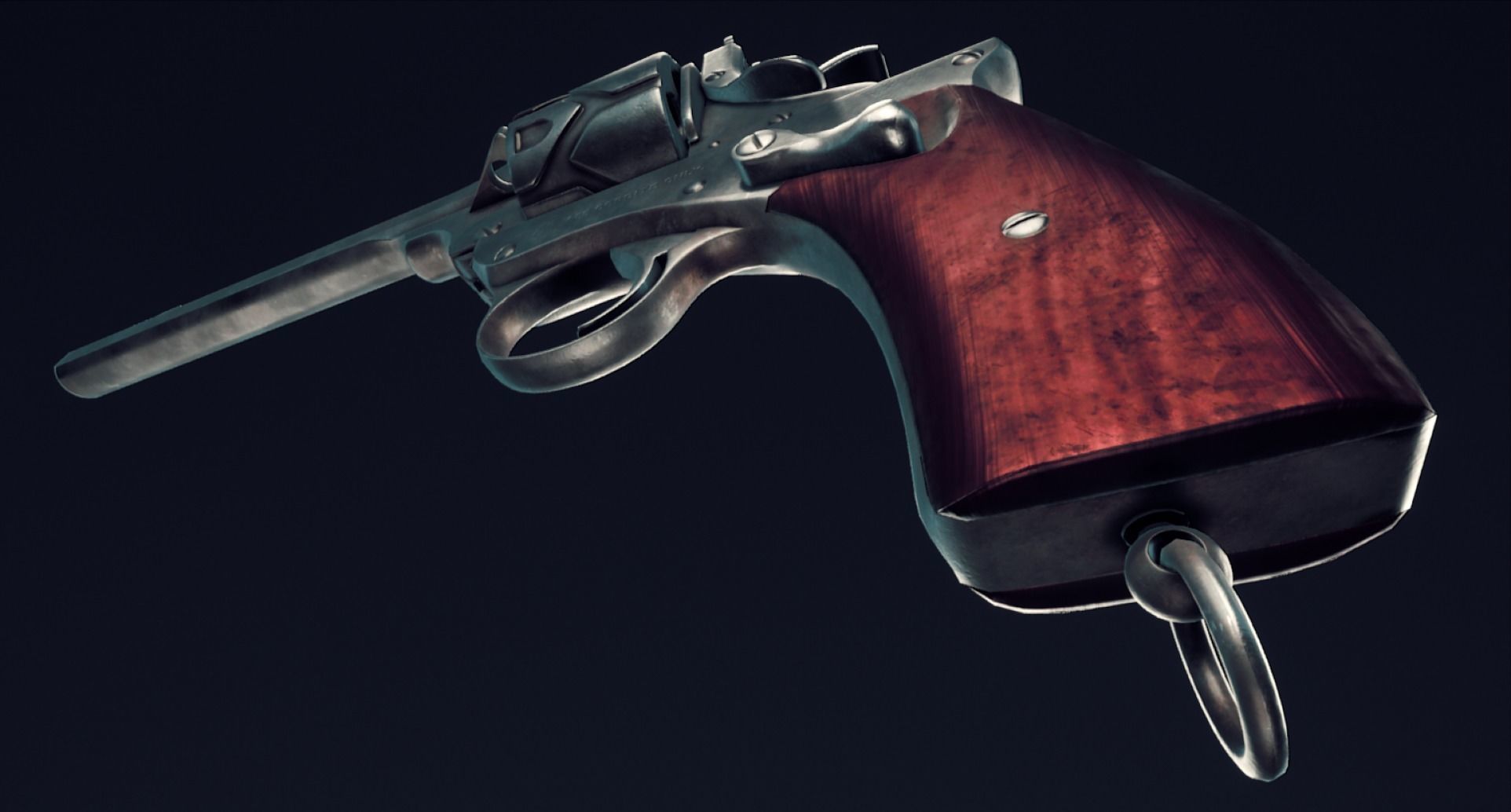 Webley Fosbery Automatic Revolver Low-poly 3D model_7
