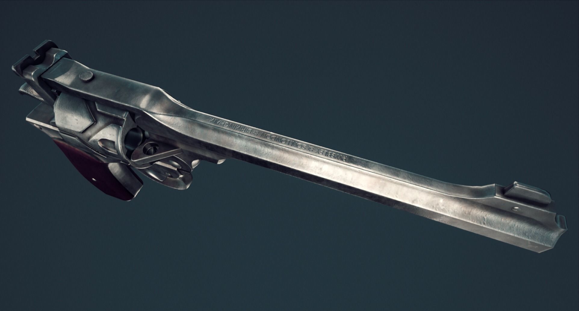 Webley Fosbery Automatic Revolver Low-poly 3D model_22