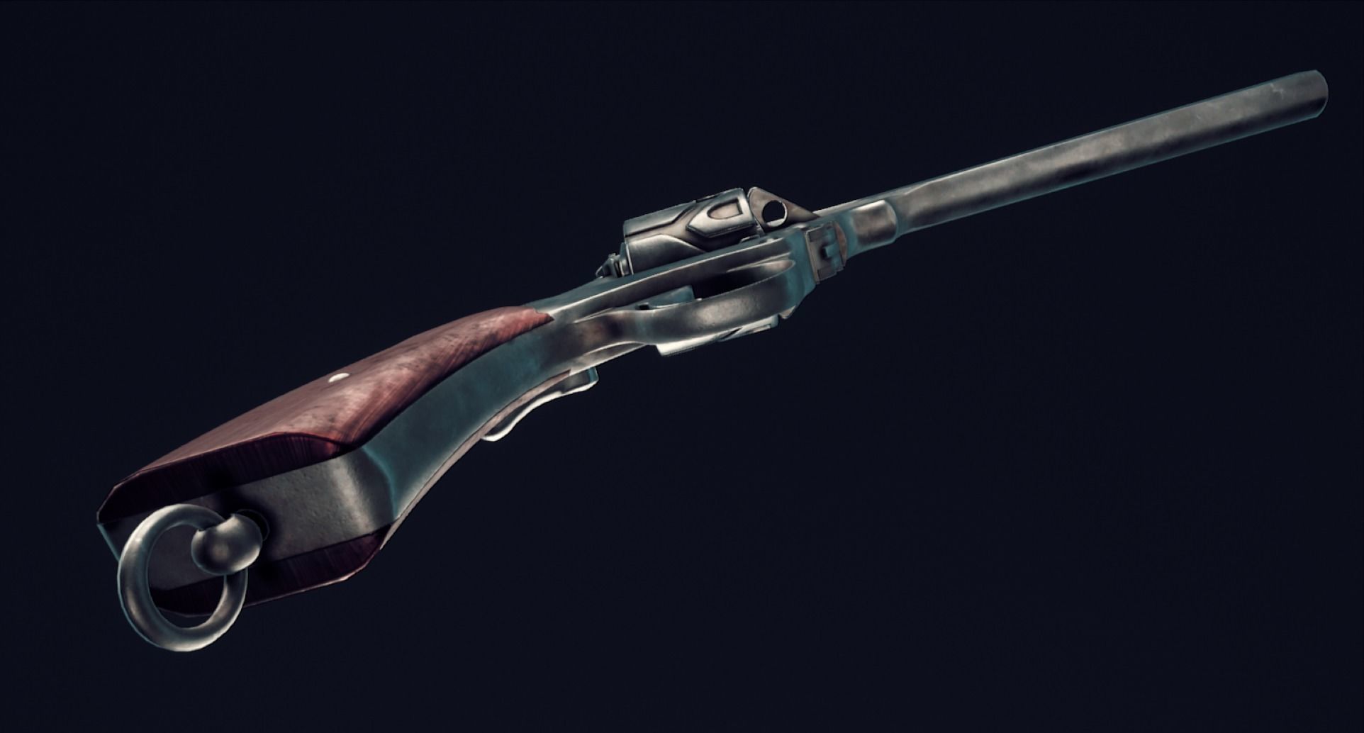 Webley Fosbery Automatic Revolver Low-poly 3D model_21