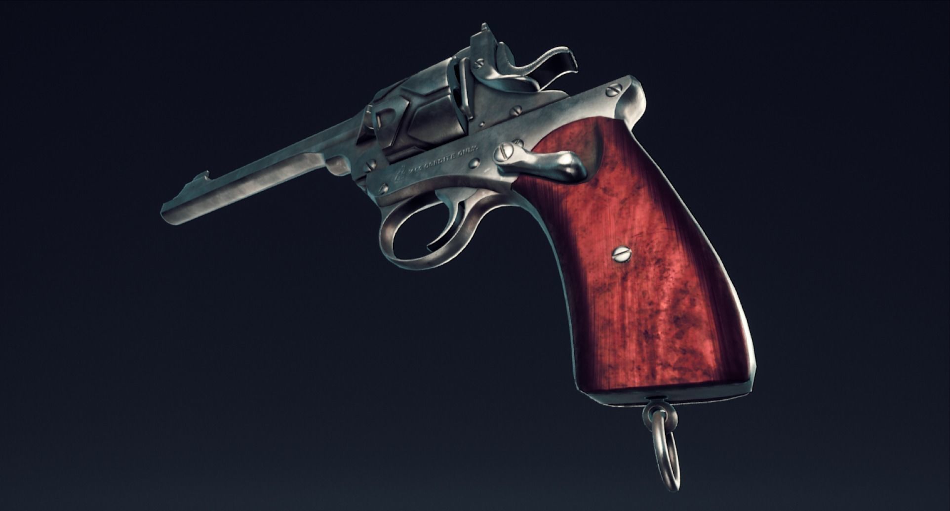 Webley Fosbery Automatic Revolver Low-poly 3D model_8