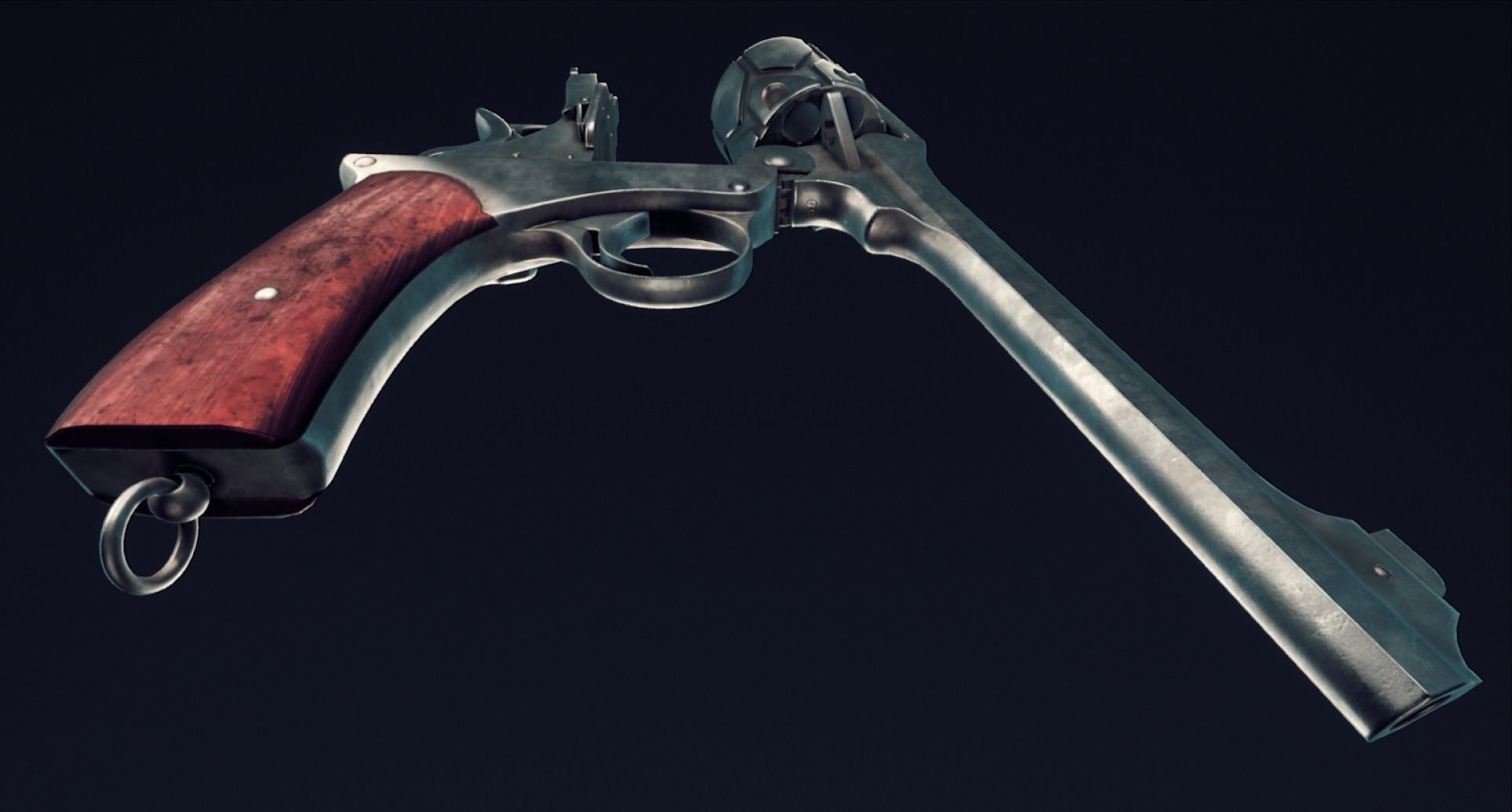 Webley Fosbery Automatic Revolver Low-poly 3D model_33