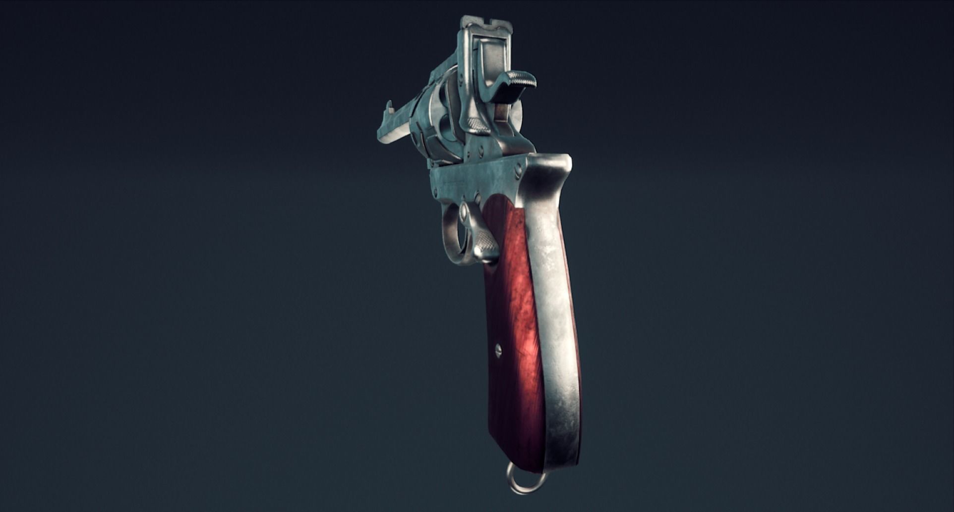 Webley Fosbery Automatic Revolver Low-poly 3D model_9