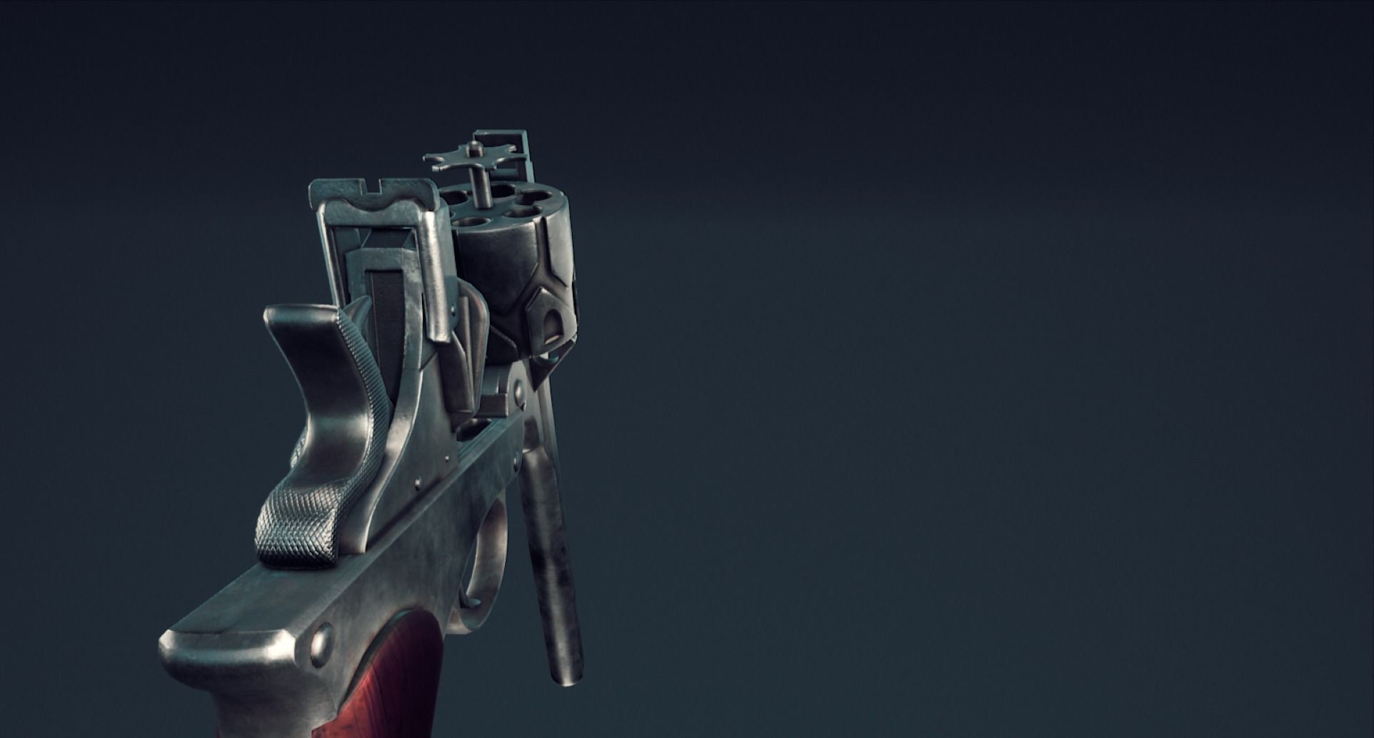 Webley Fosbery Automatic Revolver Low-poly 3D model_38