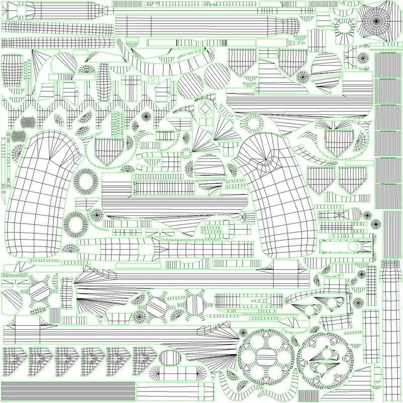 Webley Fosbery Automatic Revolver Low-poly 3D model_41