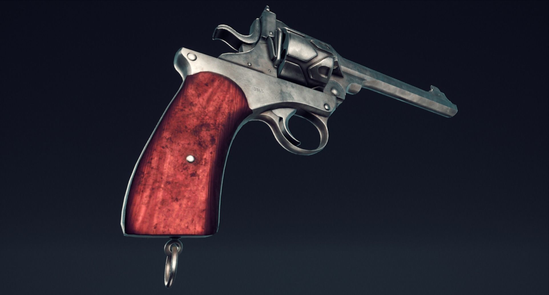 Webley Fosbery Automatic Revolver Low-poly 3D model_16