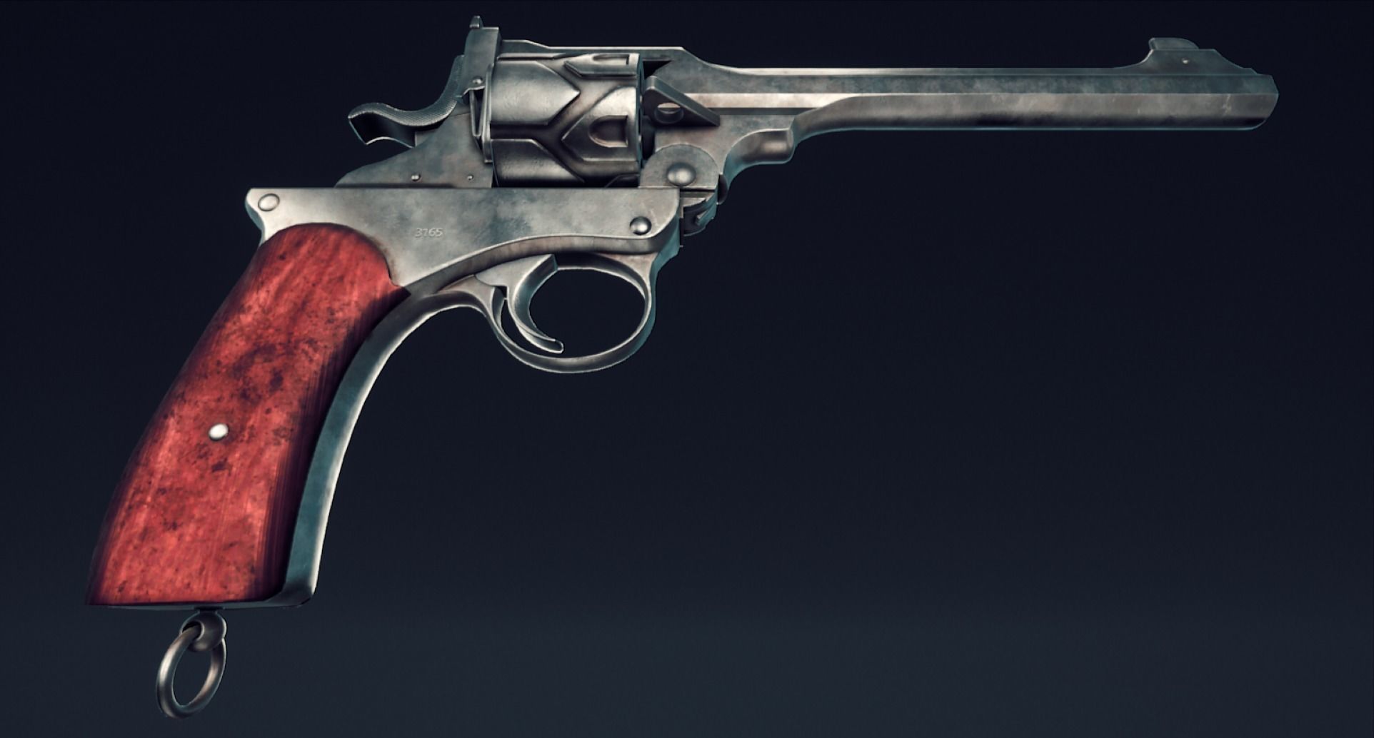 Webley Fosbery Automatic Revolver Low-poly 3D model_15