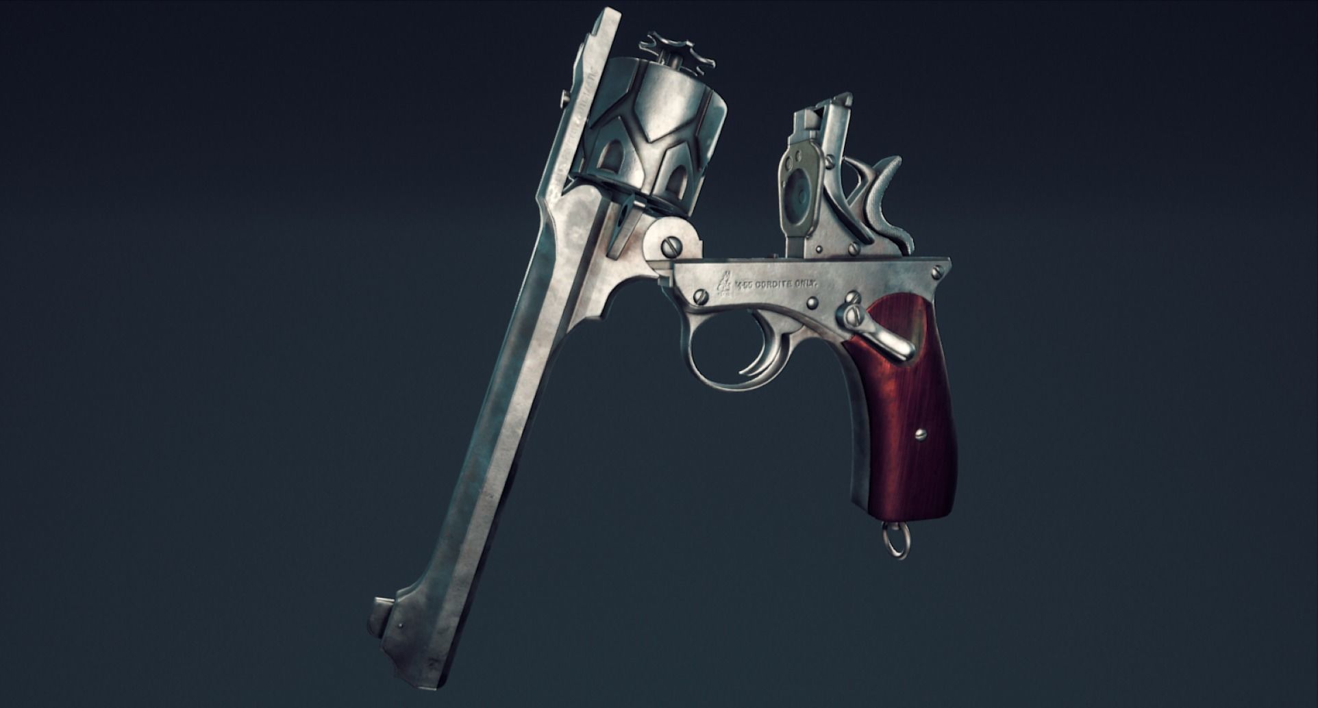 Webley Fosbery Automatic Revolver Low-poly 3D model_27