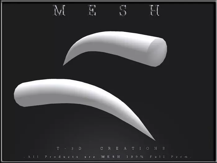 Tusk - 3D mesh two creations Low-poly 3D model_0