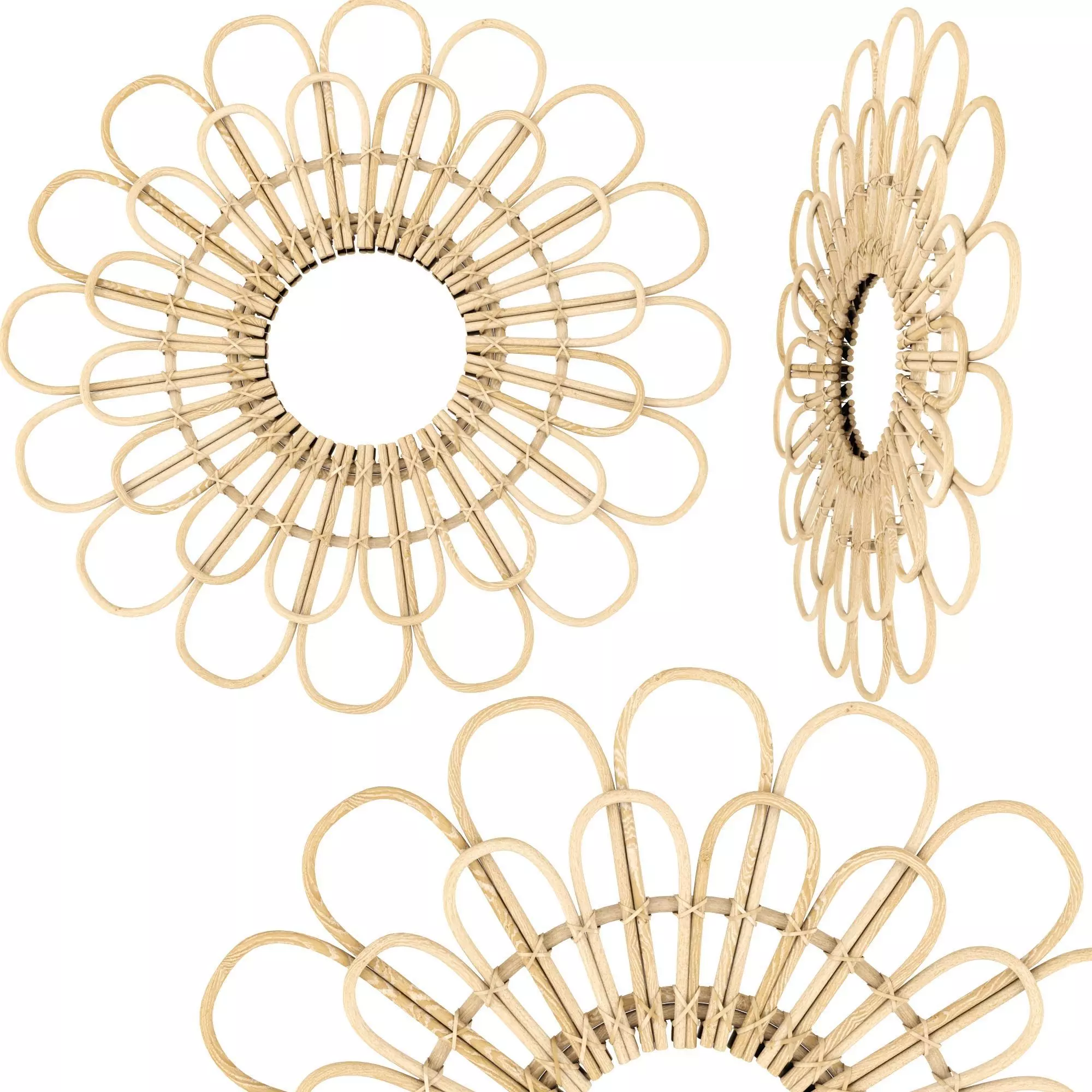 Rattan Mirror 3D model_0