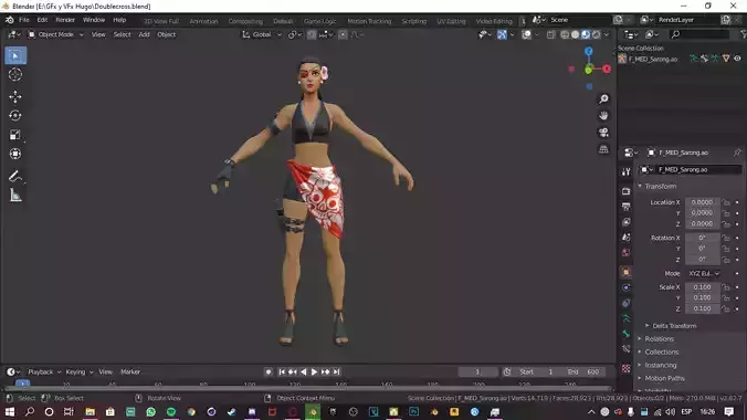 Doublecross female character Free 3D model