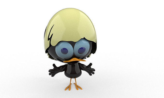 Calimero cartoon bird 3D print model