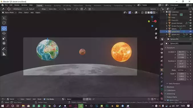 Planet two planets in computer screen