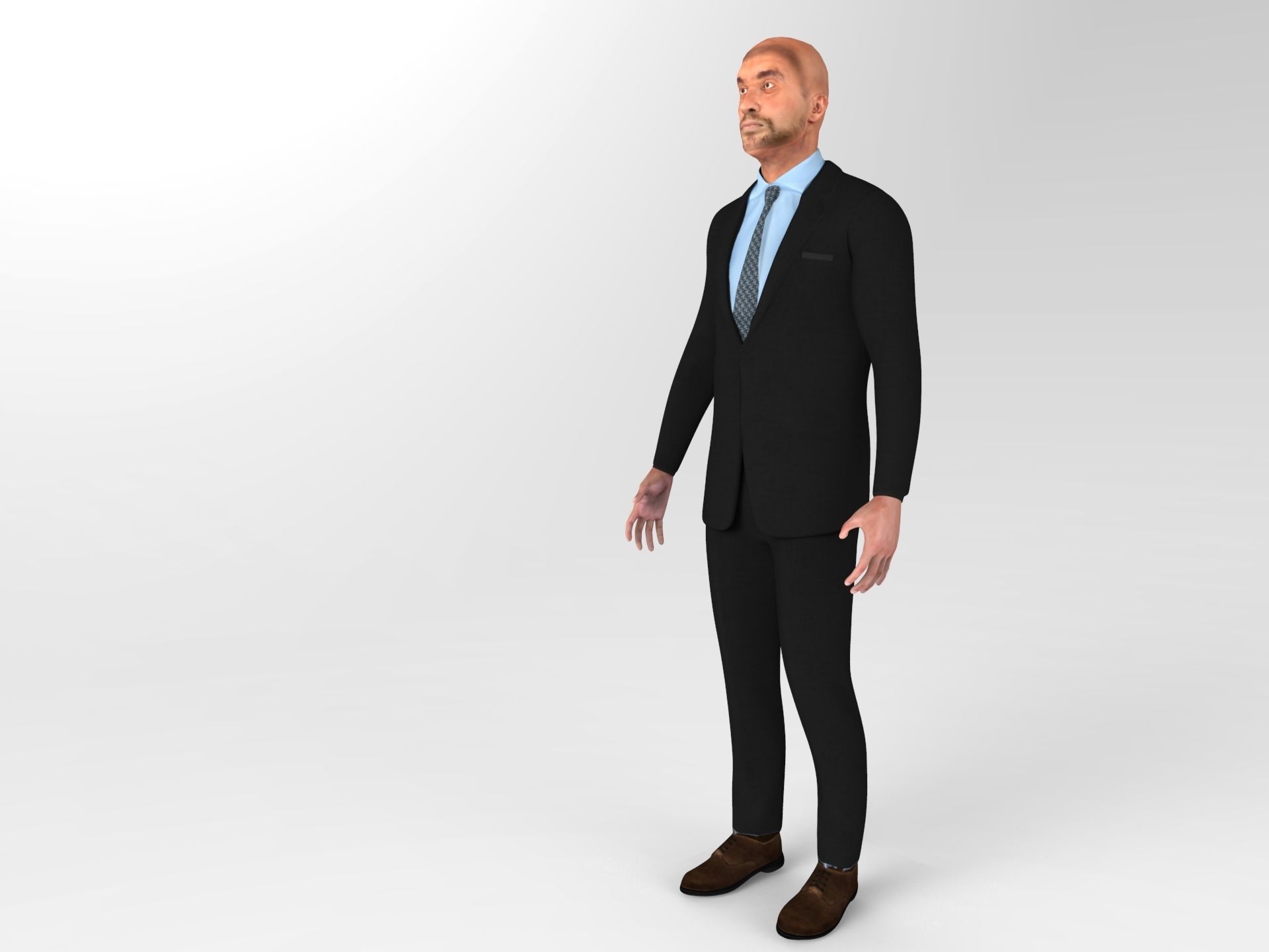 Man Rigged And Animated Character Low-poly 3D model_4