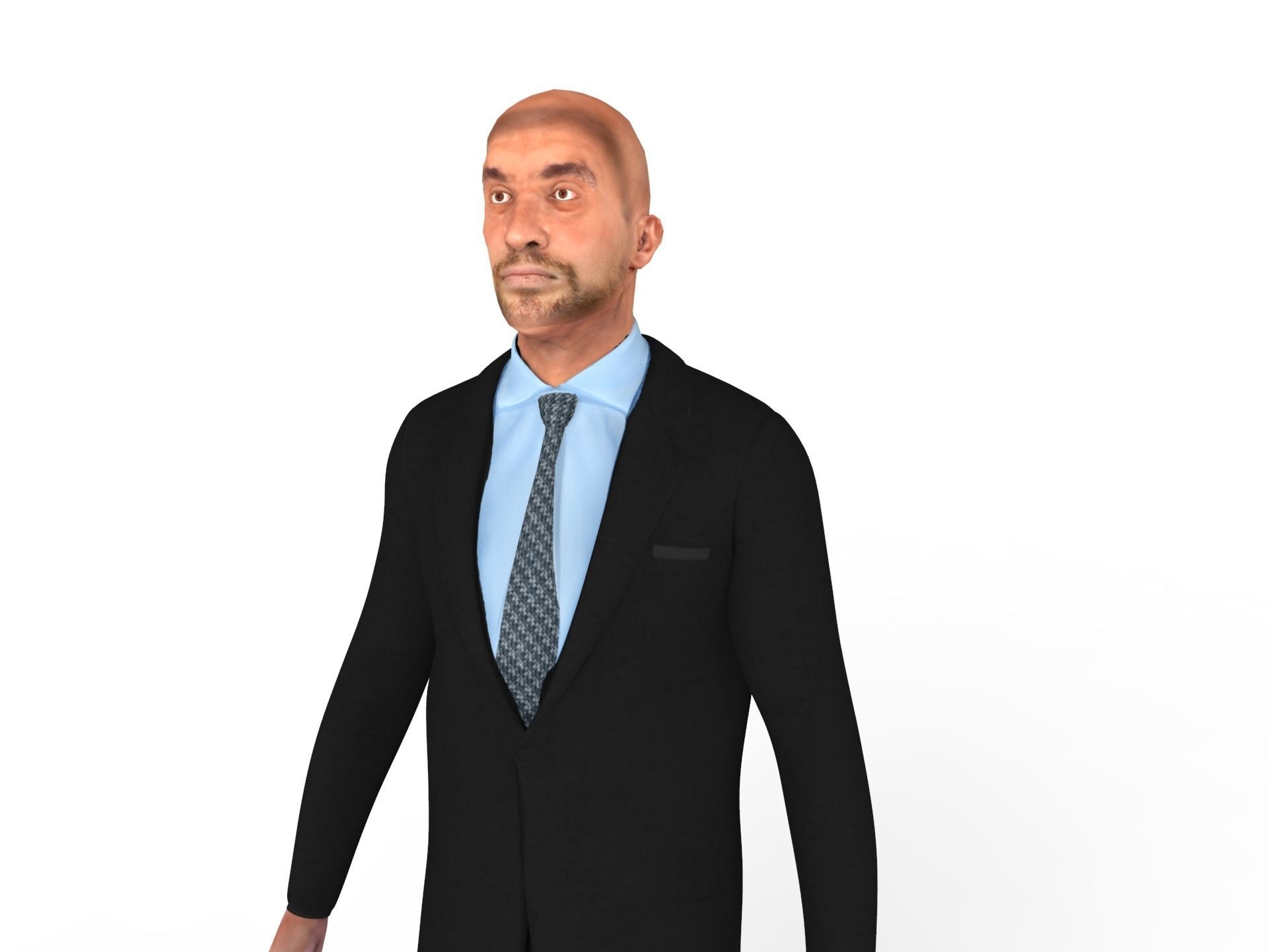 Man Rigged And Animated Character Low-poly 3D model_2