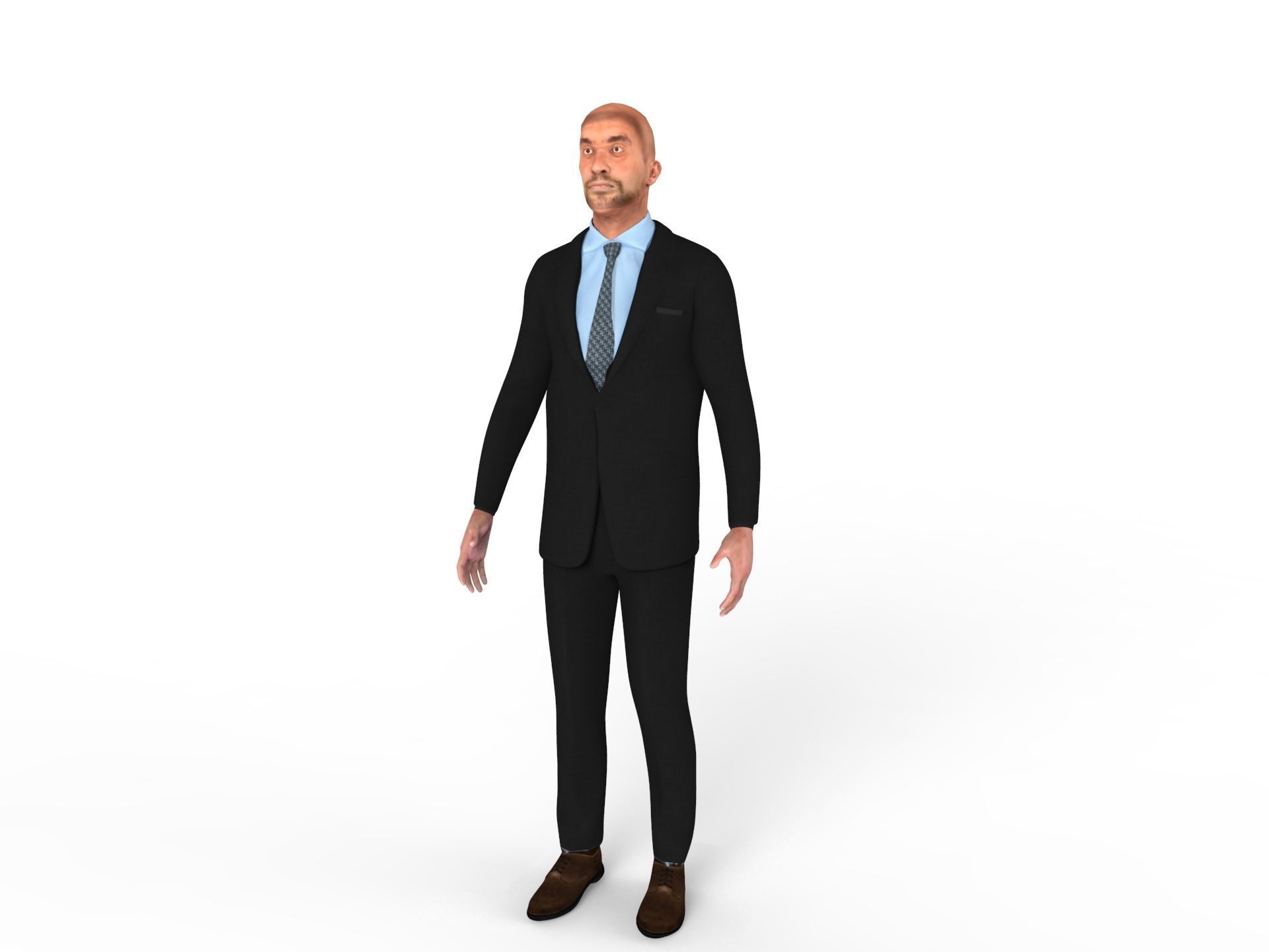 Man Rigged And Animated Character Low-poly 3D model_6