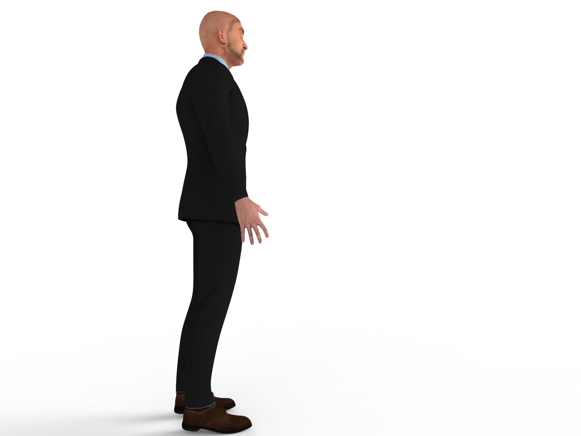 Man Rigged And Animated Character Low-poly 3D model_3