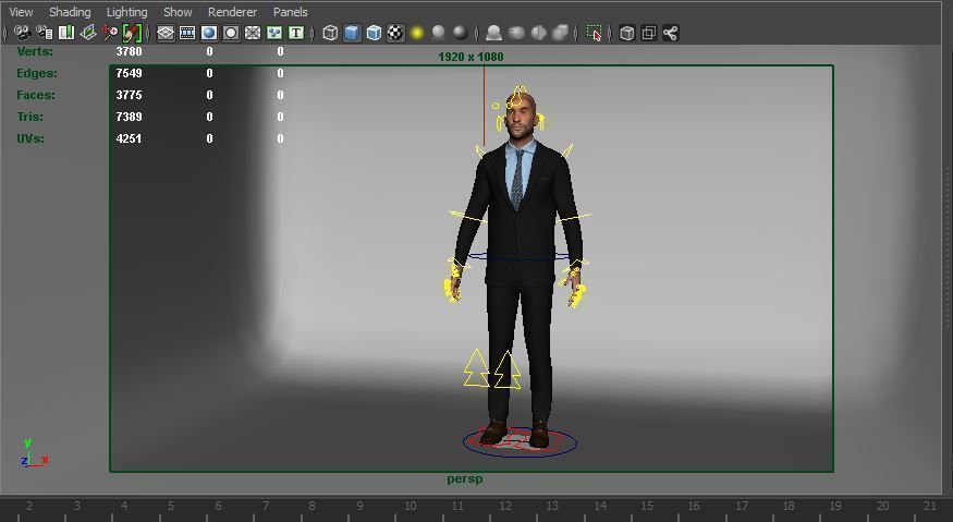 Man Rigged And Animated Character Low-poly 3D model_8