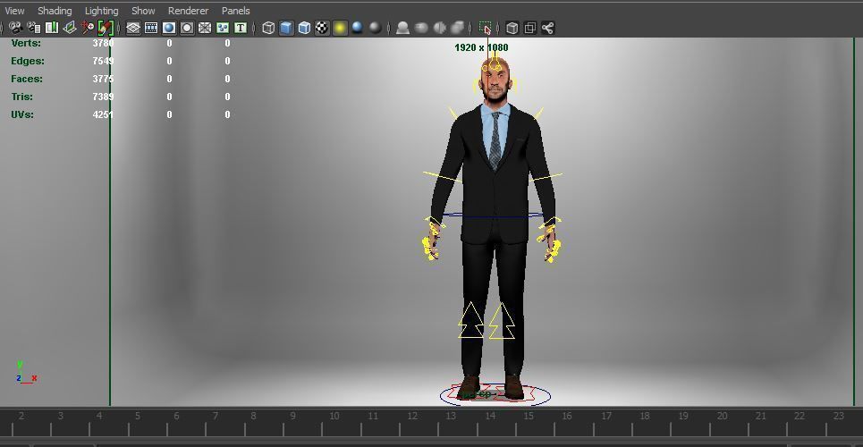 Man Rigged And Animated Character Low-poly 3D model_13