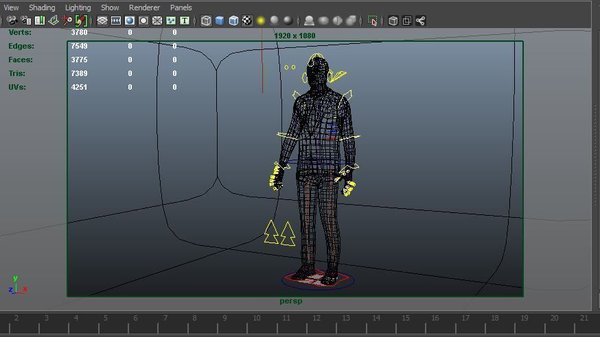 Man Rigged And Animated Character Low-poly 3D model_9