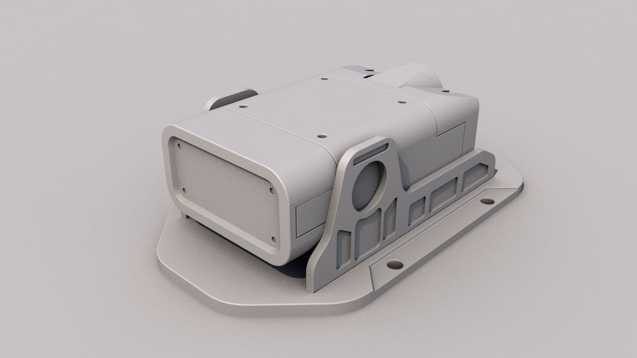 Sci-Fi Camera Sensor Projector Low-poly 3D model_9