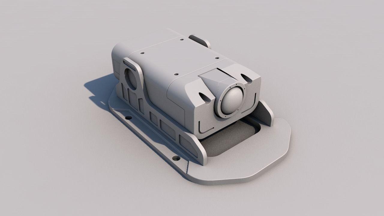 Sci-Fi Camera Sensor Projector Low-poly 3D model_7