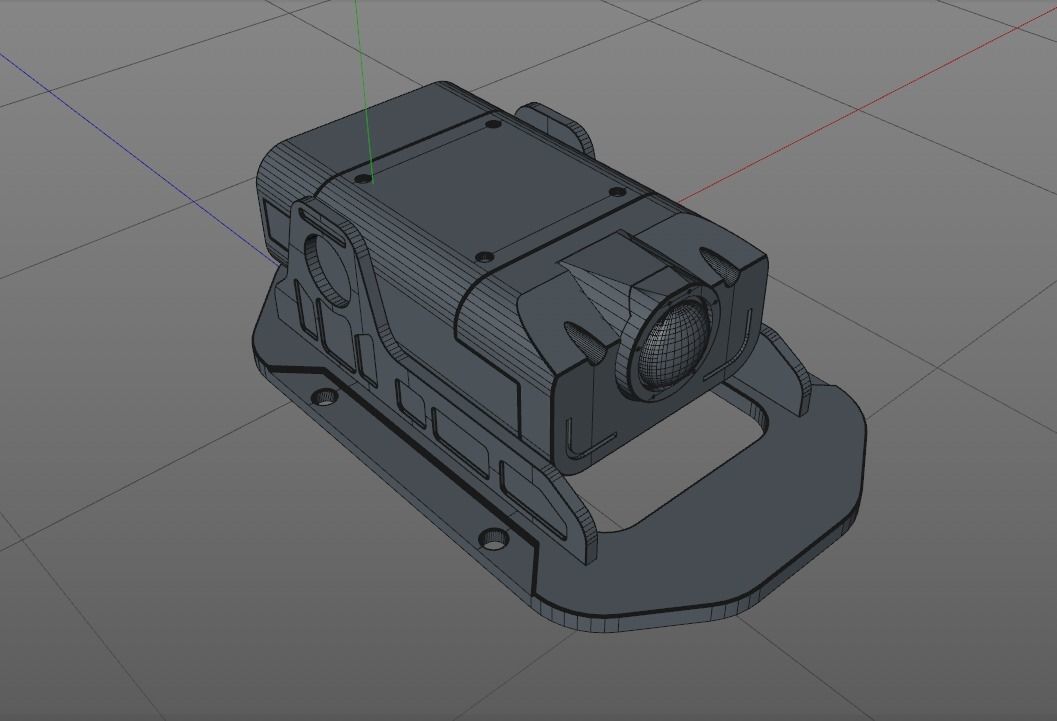 Sci-Fi Camera Sensor Projector Low-poly 3D model_15