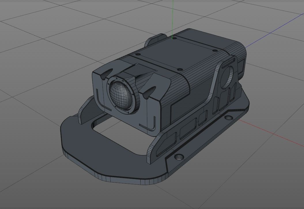 Sci-Fi Camera Sensor Projector Low-poly 3D model_16