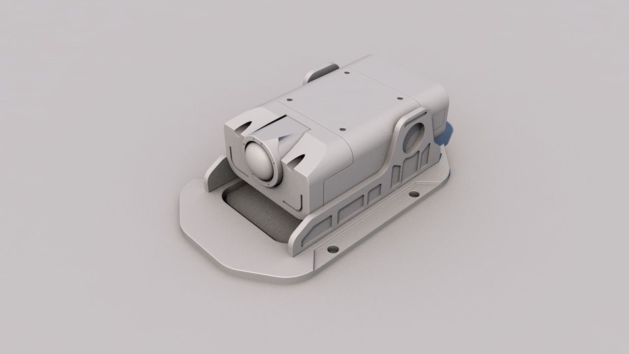 Sci-Fi Camera Sensor Projector Low-poly 3D model_8